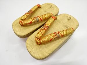 アンティーク　畳表　鶴模様　ぽっくり(20センチ)